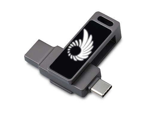 Флешка USB Type-C и USB 3.0 с подсветкой лого Спинлайт