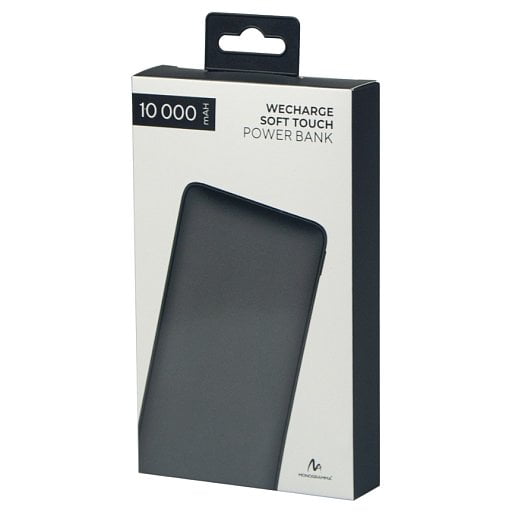 Внешний аккумулятор (powerbank) WeCharge Soft Touch, 10 000 mAH, Power Delivery (PD) 25.5W, c цифровым дисплеем для контроля заряда