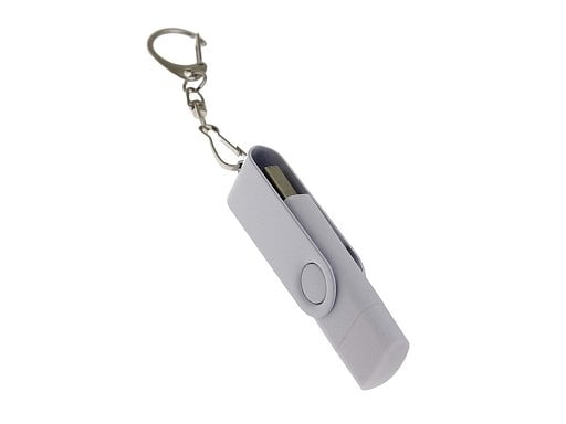 USB-флешка 2 в 1 поворотный механизм, c дополнительным разъемом Type-C с одноцветным металлическим клипом