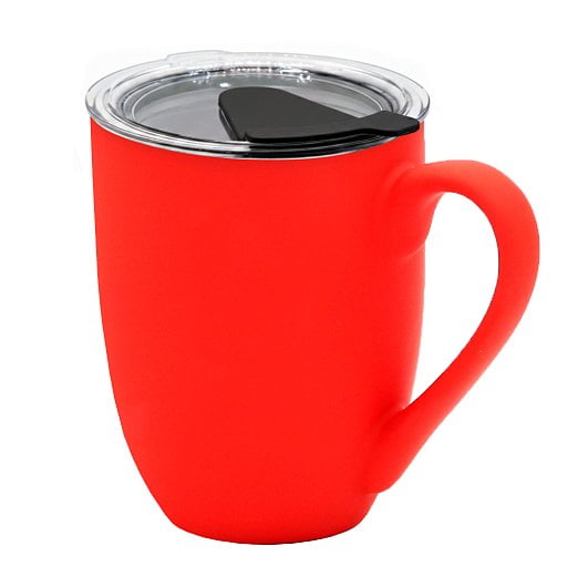 Кружка с крышкой Velvet Duo, софт тач