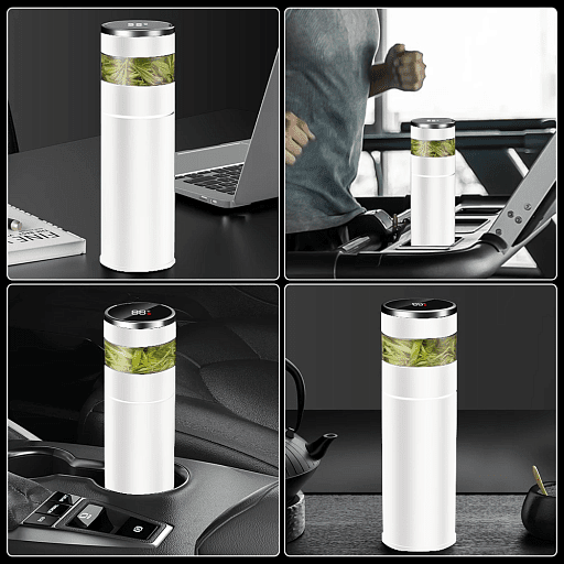 Термос стальной Gulfstream двухстеночный с вакуумной изоляцией 450 мл, крышка с дисплеем