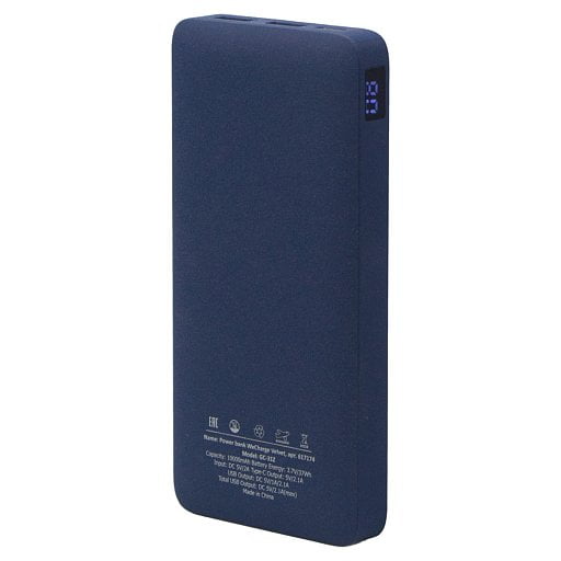 Внешний аккумулятор (powerbank) WeCharge Velvet, 10 000 mAH, 5V -2A, c цифровым дисплеем для контроля заряда