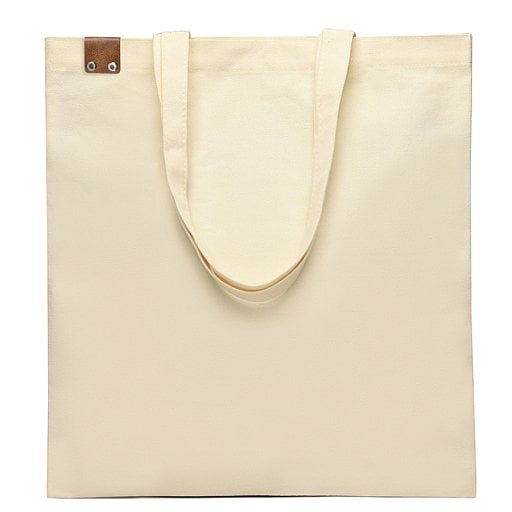 Сумка для покупок IVORY 325 г/м2 с PU нашивкой