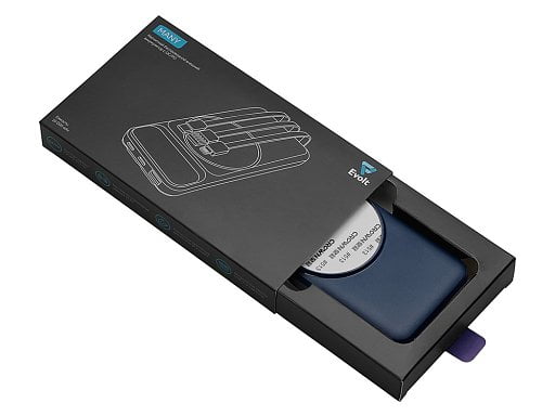 Магнитный беспроводной внешний аккумулятор со встроенными кабелями Мэни,быстаря зарядка, 10000 мАч