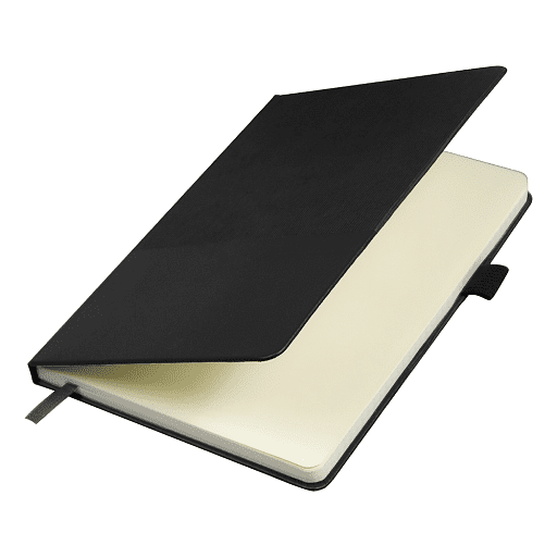 Блокнот А5 Burnie, в твердой обложке c резинкой и петлей для ручки в линейку