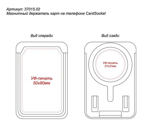 Магнитный держатель карт на телефоне CardSocket