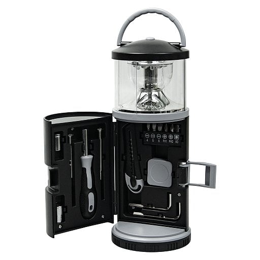 Набор инструментов Tools lantern cо встроенной лампой, 15 инструментов,  в пластиковом футляре