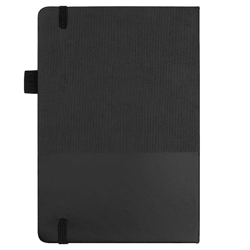 Блокнот А5 Burnie, в твердой обложке c резинкой и петлей для ручки в линейку