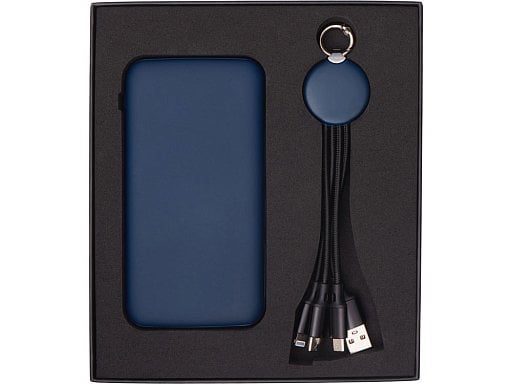 Набор из внешнего акуумулятора и универсального кабеля с подсветкой лого Reserve LED, 10000mAh