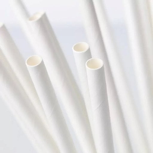 Белая бумажная трубочка, белая (100 шт в бумажной упаковке)