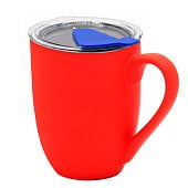 Кружка с крышкой Velvet Duo, софт тач