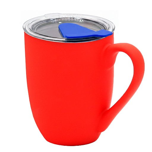 Кружка с крышкой Velvet Duo, софт тач