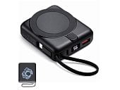 Магнитный беспроводной внешний аккумулятор c подсветкой лого Энчант, 10000 мАч