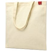 Сумка для покупок IVORY 325 г/м2 с PU нашивкой