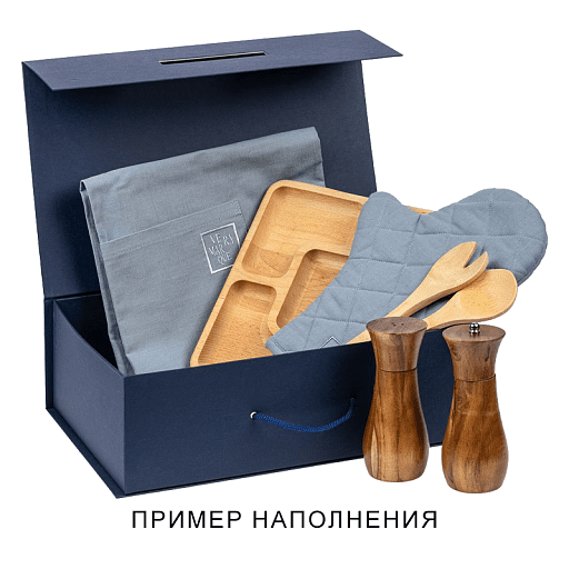 Подарочная коробка, размер 38,5*26*10,5 см, Solution Prestige Big Case Linen с магнитным клапаном и ручкой