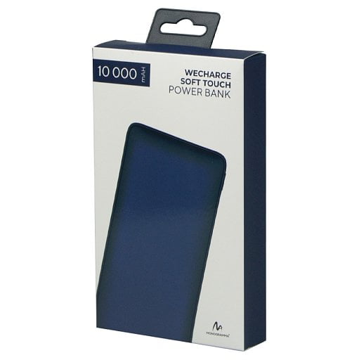 Внешний аккумулятор (powerbank) WeCharge Soft Touch, 10 000 mAH, Power Delivery (PD) 25.5W, c цифровым дисплеем для контроля заряда