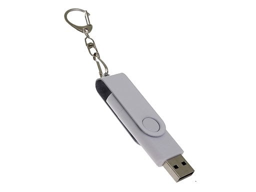 USB-флешка 2 в 1 поворотный механизм, c дополнительным разъемом Type-C с одноцветным металлическим клипом