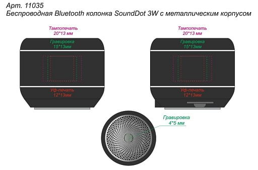 Беспроводная Bluetooth колонка SoundDot 3W+ с металлическим корпусом