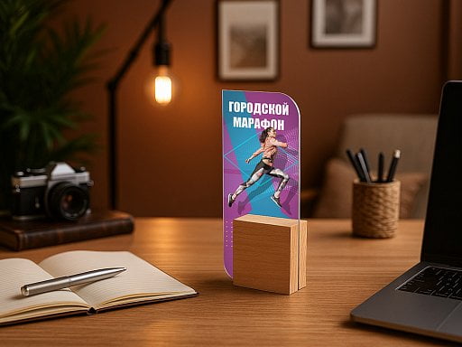 Награда из акрила с деревянным основанием Valor