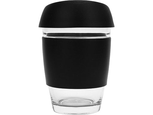 Стеклянный стакан Monday с силиконовой крышкой и манжетой, 350мл