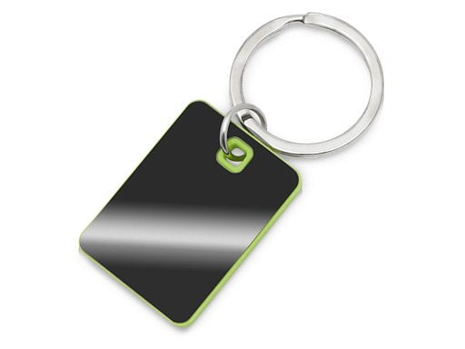 Металлический брелок с пластиковой цветной вставкой SteelPop Rct