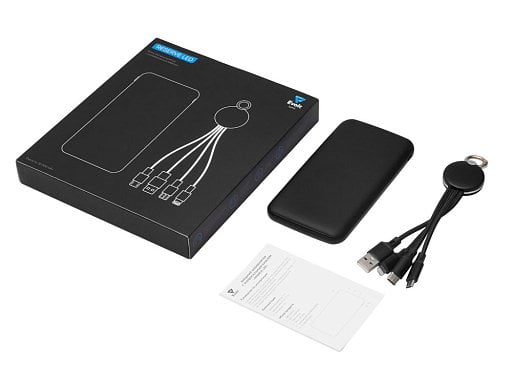 Набор из внешнего акуумулятора и универсального кабеля с подсветкой лого Reserve LED, 10000mAh