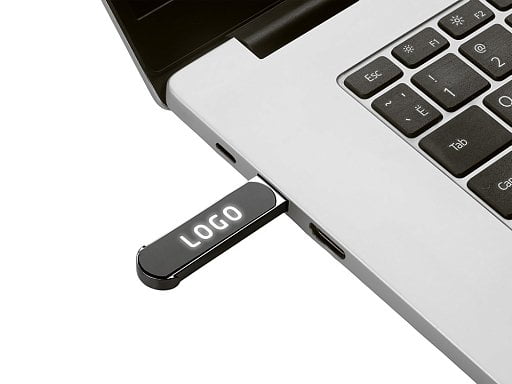Металлическая ручка с флешкой на 16 Гб и светящимся логотипом Patronus