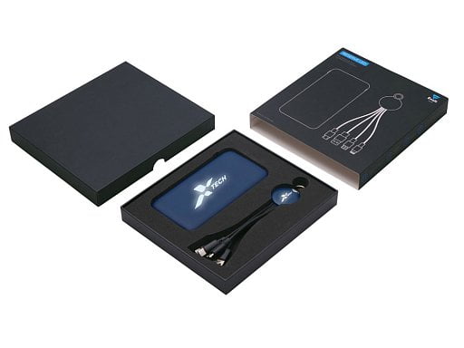 Набор из внешнего акуумулятора и универсального кабеля с подсветкой лого Reserve LED, 10000mAh