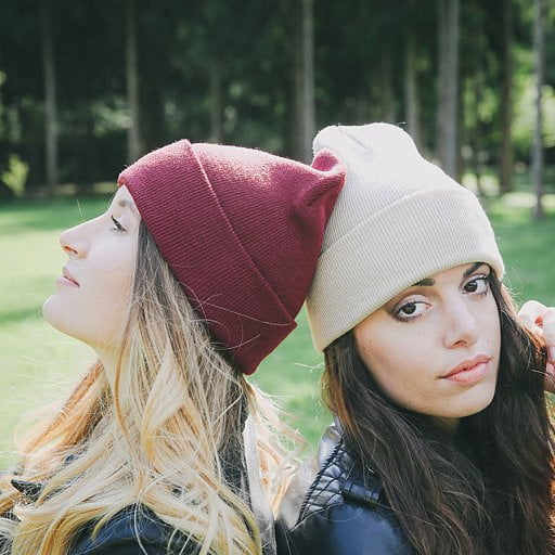 Шапка вязаная  двойная  Wind  с отворотом